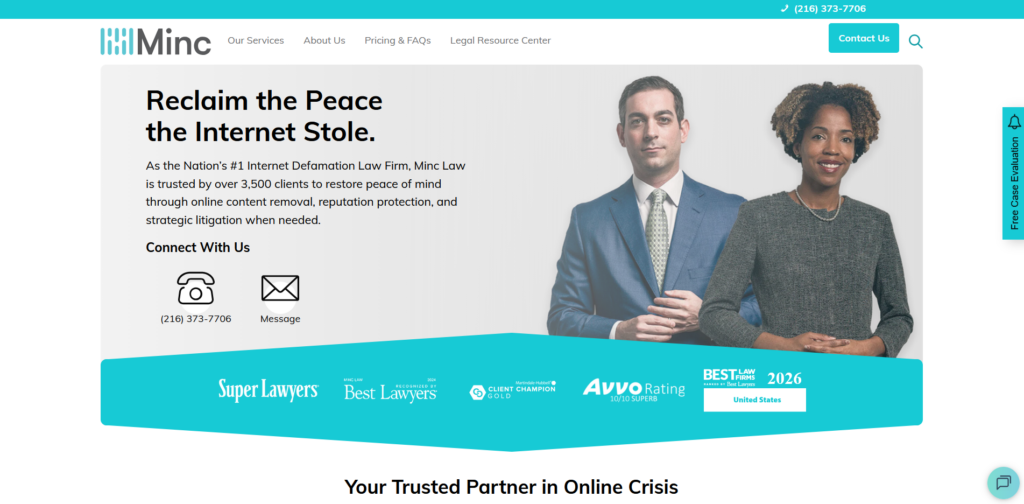 Minc Law Best for fake, defamatory, or harmful reviews