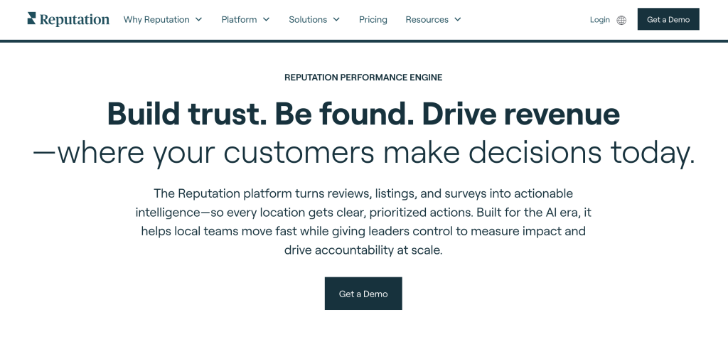 reputation.com Best enterprise review management platform